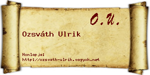Ozsváth Ulrik névjegykártya